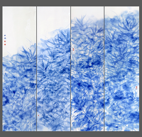 《蓝色的梦》，瓷板画，尺寸：120X120cm，创作时间：2018年，作者：龚余辉.jpg